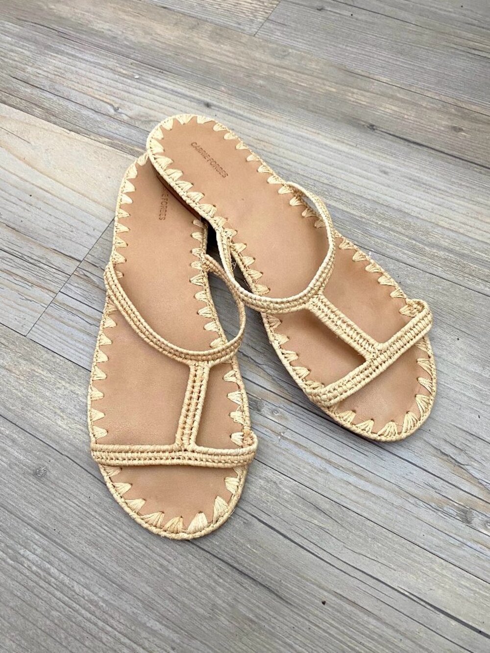Carrie Forbes Vero Cuoio Raffia Sandals Size 39